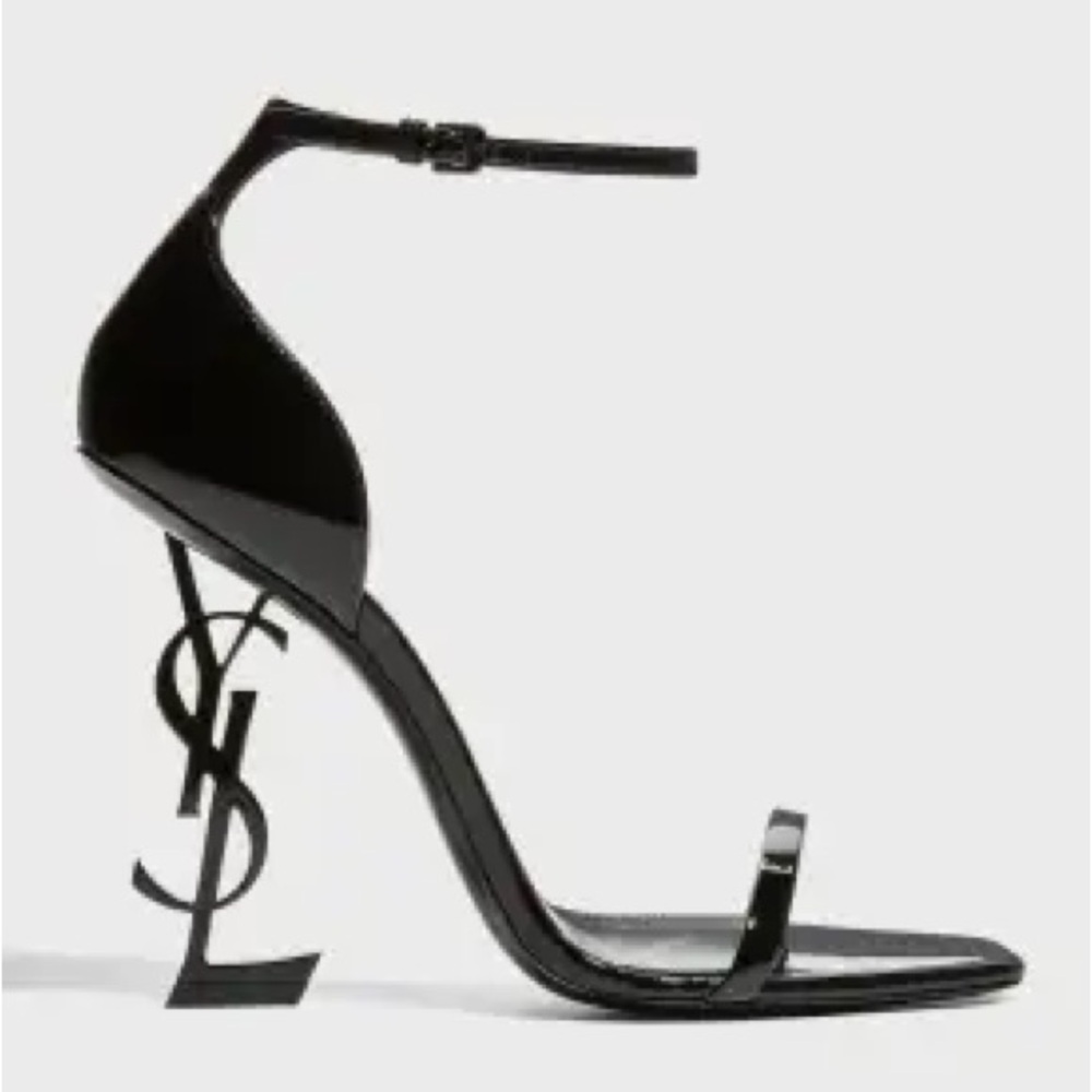 Yves Saint Laurent Black Heels with Iconic Logo